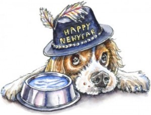 a cute new year dog 